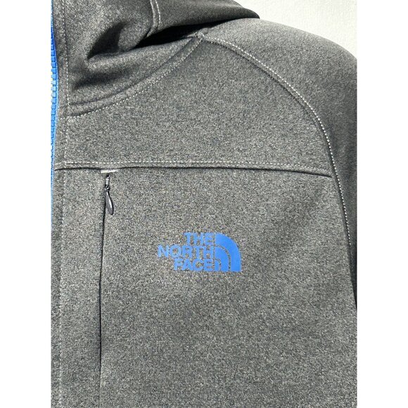 The North Face Men's Gray Full-Zip Hooded Jacket With Blue Logo Size XL 3045 - Picture 2 of 12